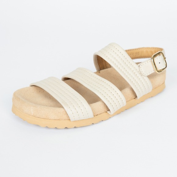 A.P.C. Holly Sandals Ecru Leather Buckle‎ Strap Size EU39 US9
